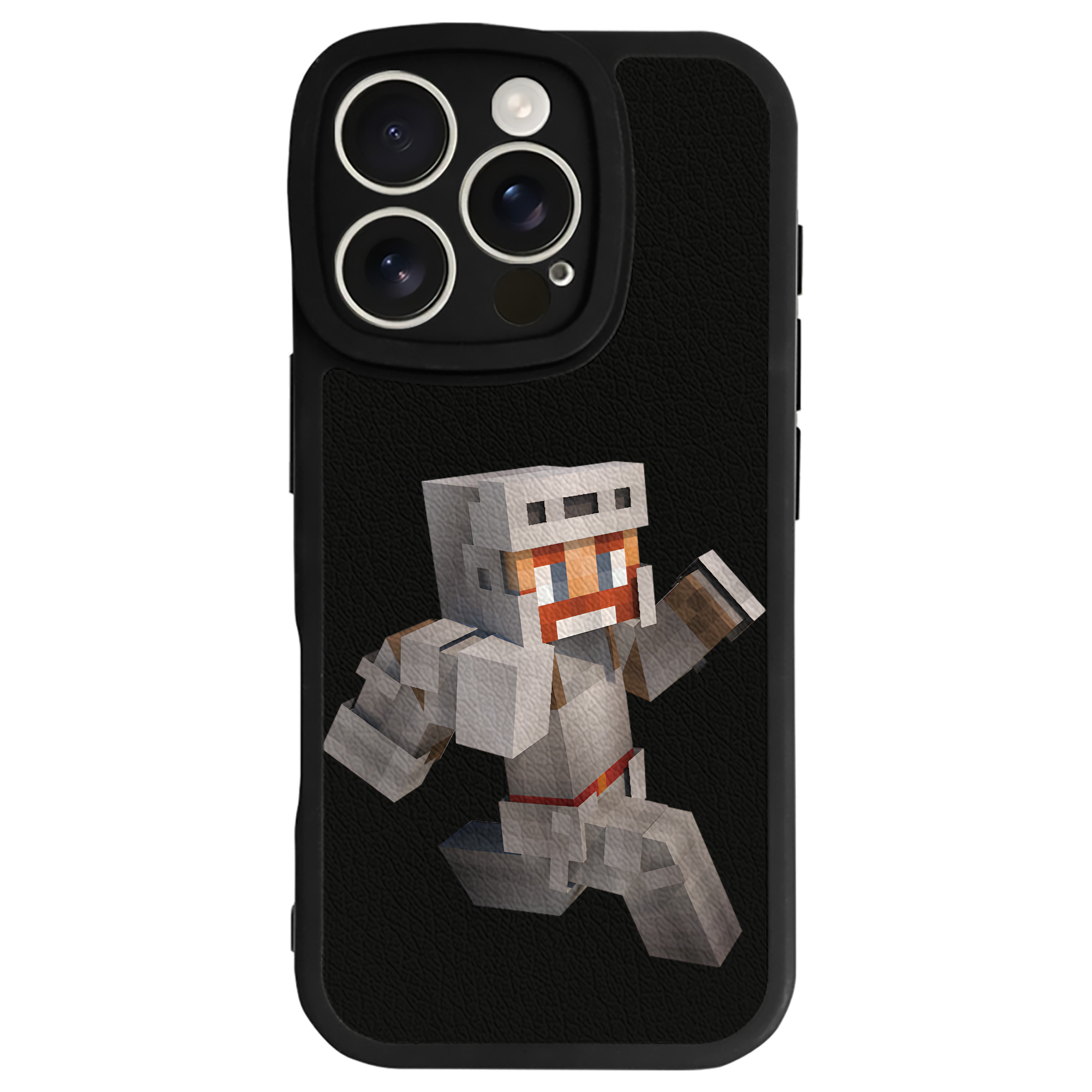 （画像用） マインクラフト ブロックの世界 Minecraft MC Block world 【iPhone 16シリーズ対応】シリコンスマホケース（レザー調） 材質：シリコン
